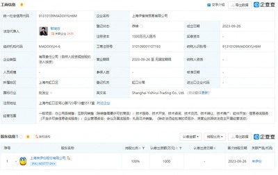來(lái)伊份在上海成立貿(mào)易公司,注冊(cè)資本1000萬(wàn)